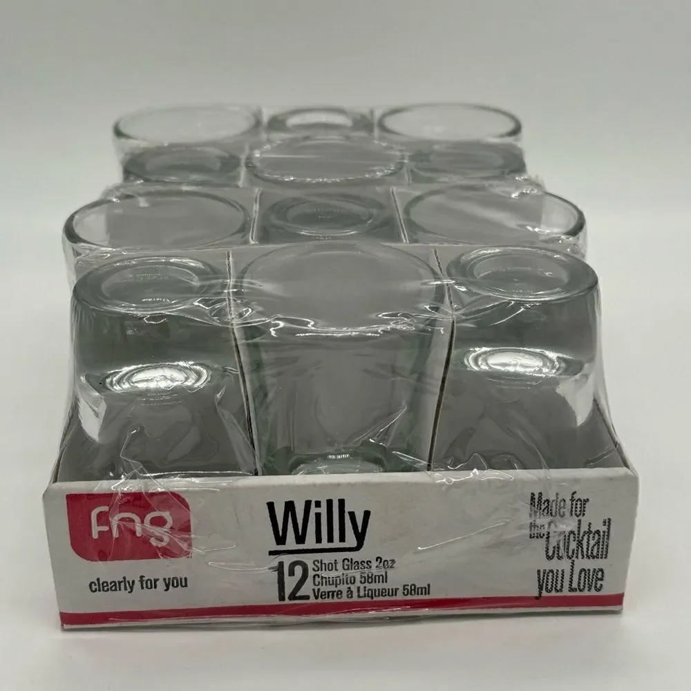 Willy New Case 12 2 oz Shot Glasses